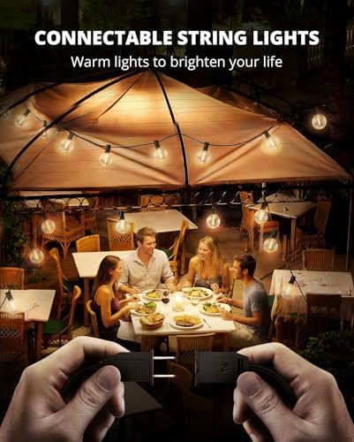 VIPAR Outdoor String Lights,30FT 13 G40 Patio Lights Waterproof for Balcony, alternate view 4