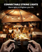 VIPAR Outdoor String Lights,50FT 27 G40 Patio Lights Waterproof for Balcony, alternate view 4