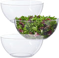 Vista Clear Plastic Salad and Serving 10-inch Bowls | set of 3 | Reusable, BPA-free, Made in the USA | 135 oz