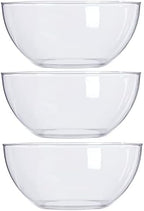 Vista Clear Plastic Salad and Serving 10-inch Bowls | set of 3 | Reusable, BPA-free, Made in the USA | 135 oz, alternate view
