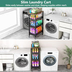 Vivihomety 4-Tier Laundry Utility Rolling Cart with Wheels, Metal, alternate view 4