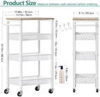 Vivihomety 4-Tier Laundry Utility Rolling Storage Cart with Wheels, Metal, alternate view 2