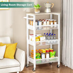 Vivihomety 4-Tier Laundry Utility Rolling Storage Cart with Wheels, Metal, alternate view 6