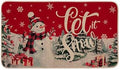 Voanos Christmas Snowman Let it Snow Doormat, Decor Low-Profile Floor Mat for Indoor Outdoor, Cute Christmas