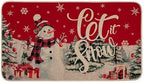 Voanos Christmas Snowman Let it Snow Doormat, Decor Low-Profile Floor Mat for Indoor Outdoor, Cute Christmas