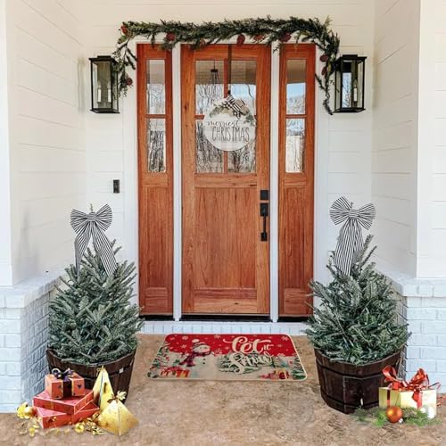 Voanos Christmas Snowman Let it Snow Doormat, Decor Low-Profile Floor Mat for Indoor Outdoor, Cute Christmas, alternate view