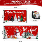 Voanos Merry Christmas Kitchen Rugs Set of 2, Non-Slip Washable Kitchen Floor Mat, Xmas Snowman Christams Tree, alternate