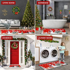 Voanos Merry Christmas Kitchen Rugs Set of 2, Non-Slip Washable Kitchen Floor Mat, Xmas Snowman Christams Tree, alternate