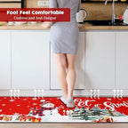 Voanos Merry Christmas Kitchen Rugs Set of 2, Non-Slip Washable Kitchen Floor Mat, Xmas Snowman Christams Tree, alternate