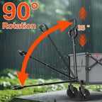 Wagons Carts Foldable, 120L Collapsible Wagon Cart with Wheels, Grey in Grey, alternate view 4