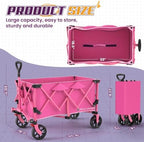 Wagons Carts Foldable, Collapsible Wagon with Wheels,450LBS Heavy Duty Beach Wagon Cart, Lightweight Portable, alternate view