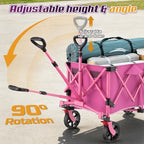 Wagons Carts Foldable, Collapsible Wagon with Wheels,450LBS Heavy Duty Beach Wagon Cart, Lightweight Portable, alternate view