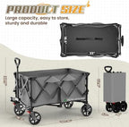 Wagons Carts Foldable, Collapsible Wagon with Wheels,450LBS Heavy Duty Beach Wagon Cart, Lightweight Portable, alternate view