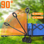 Wagons Carts Foldable, Utility Beach Grocery Wagon with Wheels, Blue in Blue, alternate view 7
