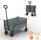 Wagons Carts Foldable, Utility Beach Grocery Wagon with Wheels, Grey in Grey, alternate view 2