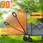 Wagons Carts Foldable, Utility Beach Grocery Wagon with Wheels, Grey in Grey, alternate view 7