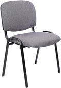 Waiting Room Chairs Fabric Stackable Chair Metal Frame with Lumbar Support and Thickened Seat Cushion for