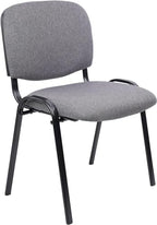 Waiting Room Chairs Fabric Stackable Chair Metal Frame with Lumbar Support and Thickened Seat Cushion for