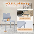 Waiting Room Chairs Set of 4, Grey Stack Chairs with Back, Stacking Chairs with Metal Legs, alternate view 4