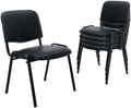 Waiting Room Chairs Set of 5 Stackable Conference Room Chairs Faux Leather Office Reception Chair for Guest