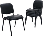 Waiting Room Chairs Set of 5 Stackable Conference Room Chairs Faux Leather Office Reception Chair for Guest