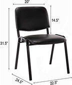 Waiting Room Chairs Set of 5 Stackable Conference Room Chairs Faux Leather Office Reception Chair for Guest, alternate view 2