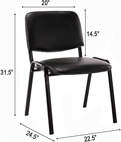 Waiting Room Chairs Set of 5 Stackable Conference Room Chairs Faux Leather Office Reception Chair for Guest, alternate view 2