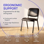 Waiting Room Chairs Set of 5 Stackable Conference Room Chairs Faux Leather Office Reception Chair for Guest, alternate view 6