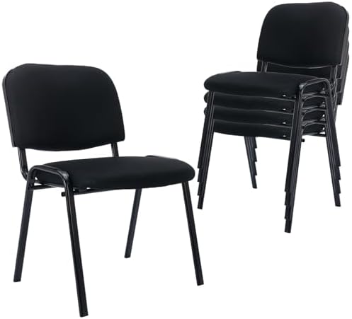 Waiting Room Chairs Set of 5 Stackable Conference Room Chairs Mesh Office Reception Chair for Guest, School