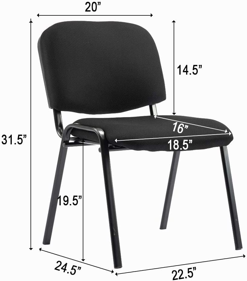 Waiting Room Chairs Set of 5 Stackable Conference Room Chairs Mesh Office Reception Chair for Guest, School, alternate view 3