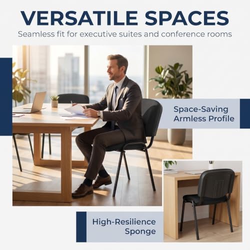 Waiting Room Chairs Set of 5 Stackable Conference Room Chairs Mesh Office Reception Chair for Guest, School, alternate view 4