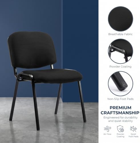Waiting Room Chairs Set of 5 Stackable Conference Room Chairs Mesh Office Reception Chair for Guest, School, alternate view 5