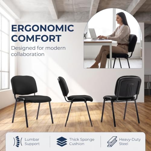 Waiting Room Chairs Set of 5 Stackable Conference Room Chairs Mesh Office Reception Chair for Guest, School, alternate view 6