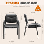 Waiting Room Chairs Set of 6, Office Guest Chairs No Wheels, alternate view 2