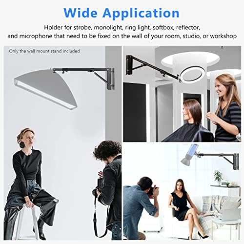 Wall Mount Boom Arm 51"/130cm Adjustable Support, 180° Rotation, alternate view 2