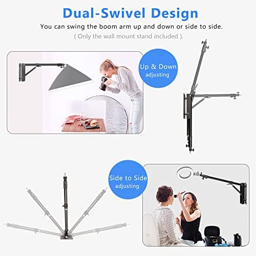 Wall Mount Boom Arm 51"/130cm Adjustable Support, 180° Rotation, alternate view 5