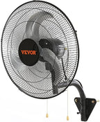 Wall Mount Fan, 18 inch, 3-Speed, 4000 CFM Oscillating Fan, Black in Black