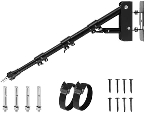 Wall Mount Triangle Boom Arm 39.37inch/100cm,180°Flexible Rotation