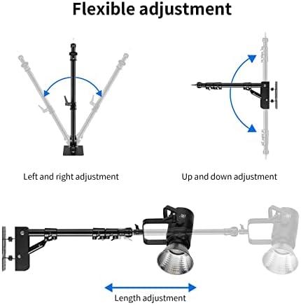 Wall Mount Triangle Boom Arm 39.37inch/100cm,180°Flexible Rotation, alternate view 3
