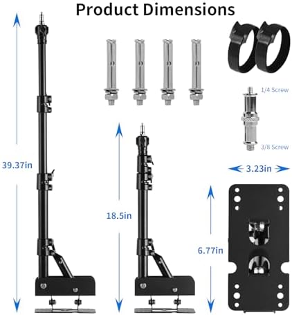 Wall Mount Triangle Boom Arm 39.37inch/100cm,180°Flexible Rotation, alternate view 6
