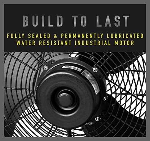 Wall Mounted Variable 14 Inches Speed Indoor/Outdoor Weatherproof Fan, Industrial grade for Patio, Greenhouse, alternate view