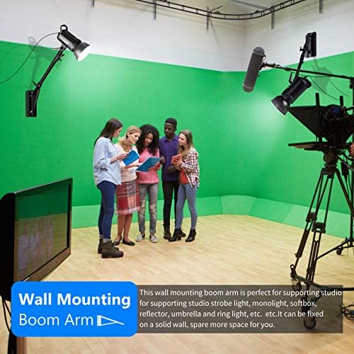Wall Mounting Boom Arm with Triangle Base for Photography Studio Video Strobe Light Monolight Softbox Umbrella, alternate
