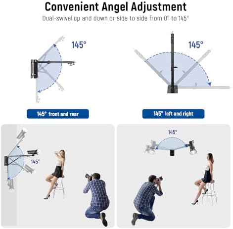 Wall Mounting Triangle Boom Arm for Photography Light, Strobe, alternate view 3