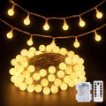 Warm White 100 LED Globe Battery Operated Christmas Lights Indoor