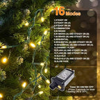 Warm White Christmas Mini Lights, 32.5FT 100 LED String Lights with 16 Light Modes, Fairy Lights Plug in for, alternate view