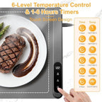 Warming Food Mat, Electric Heating Warming Mat for Food with 6 Level Temperature & 6 Hours Timer, Flexible, alternate view 3