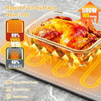 Warming Food Mat, Electric Heating Warming Mat for Food with 6 Level Temperature & 6 Hours Timer, Flexible, alternate view 4