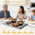 Warming Food Mat, Electric Heating Warming Mat for Food with 6 Level Temperature & 6 Hours Timer, Flexible, alternate view 5