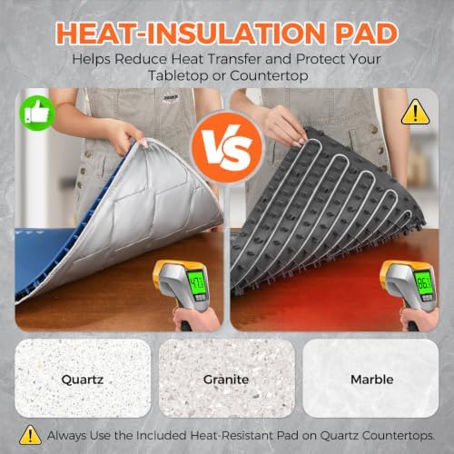 Warming Mat for Food, 2026 Upgraded Fast Heat & Child Lock, 24" × 16", Blue in Blue, alternate view 6