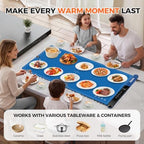 Warming Mat for Food, 2026 Upgraded Fast Heat & Child Lock, 36" × 16", Blue in Blue, alternate view 2